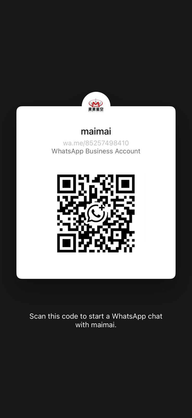 WhatsApp QR code for Mr Wong