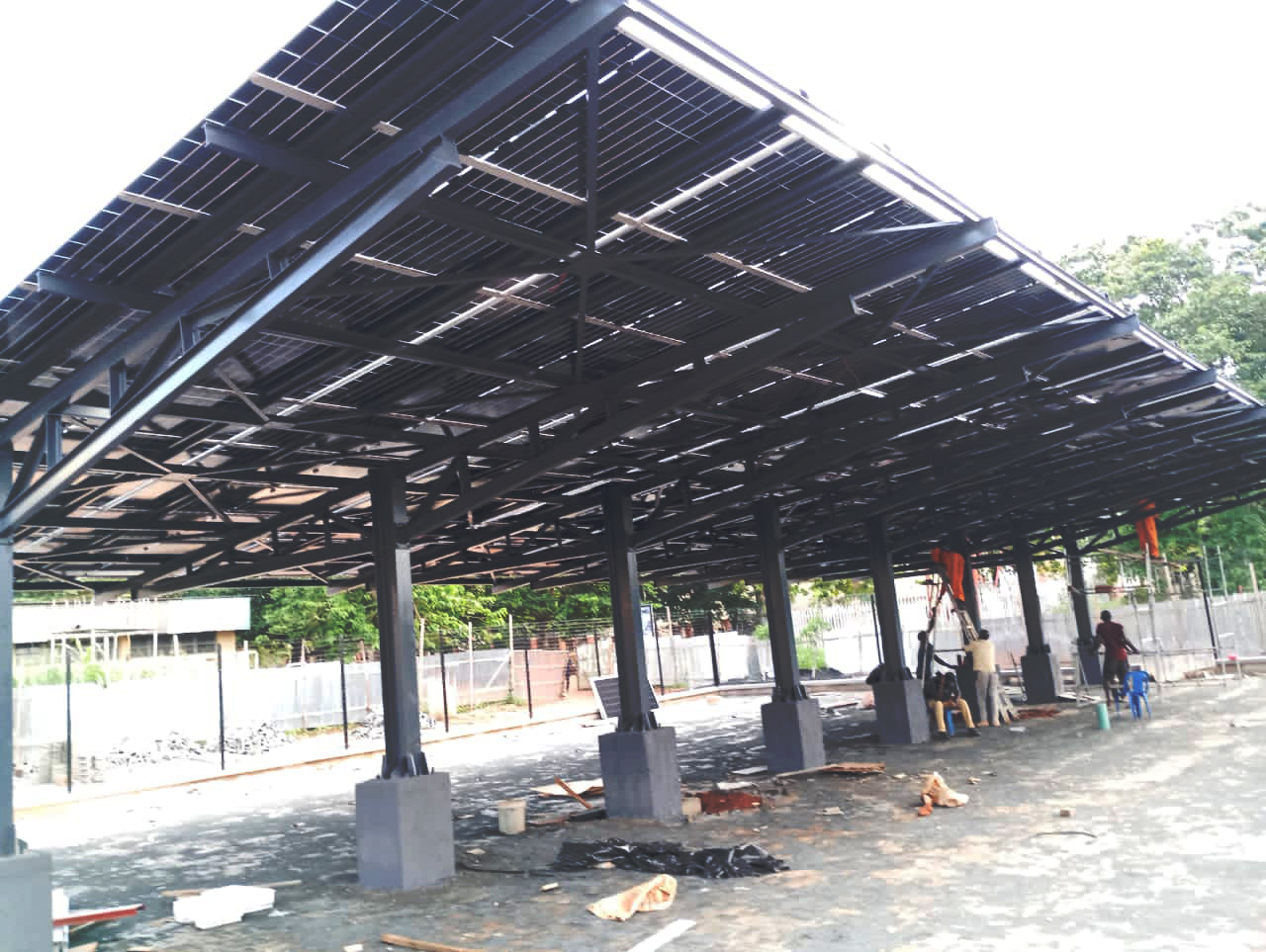 Solar panels installed above the University of Nigeria carport